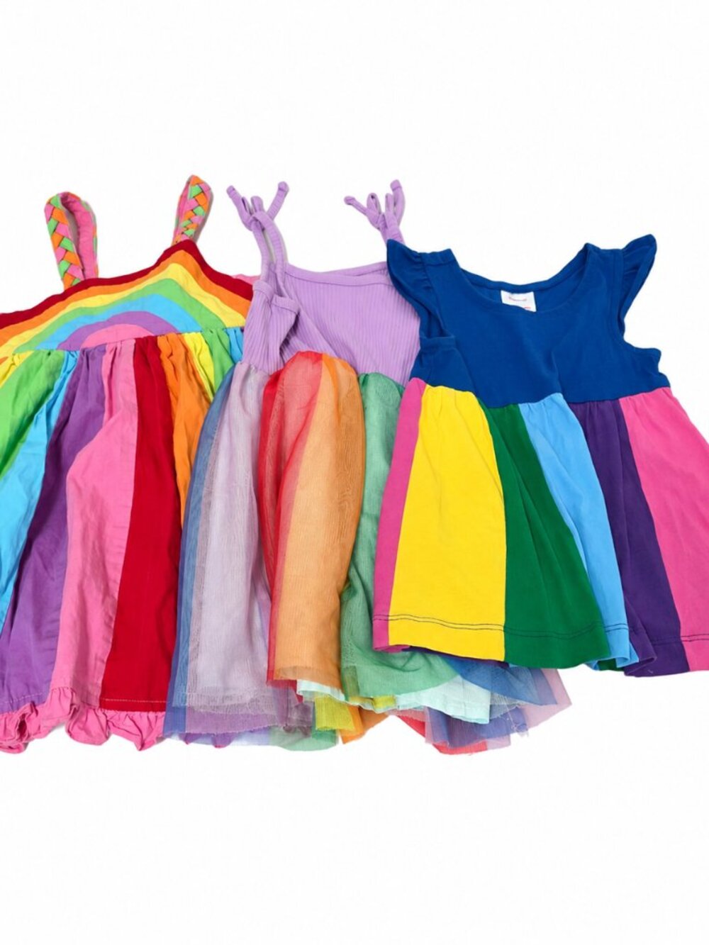 Girls 3T Rainbow Dress Lot Cat & Jack Hanna Andersson 3 Dresses